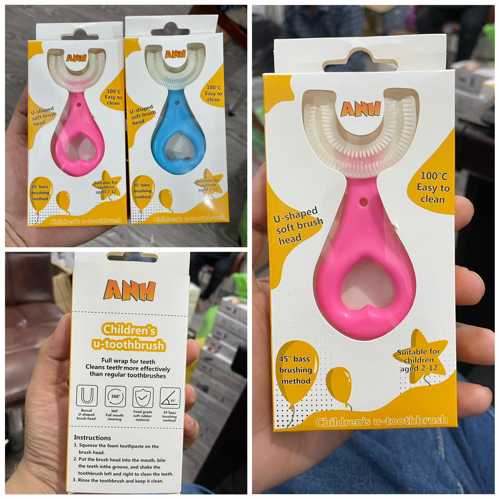 360 Degree U-Shaped Baby Toothbrush Children Child Toothbrush Teethers Baby Brush Silicone Kids Teeth Oral Care Cleaning (With Box) - Each