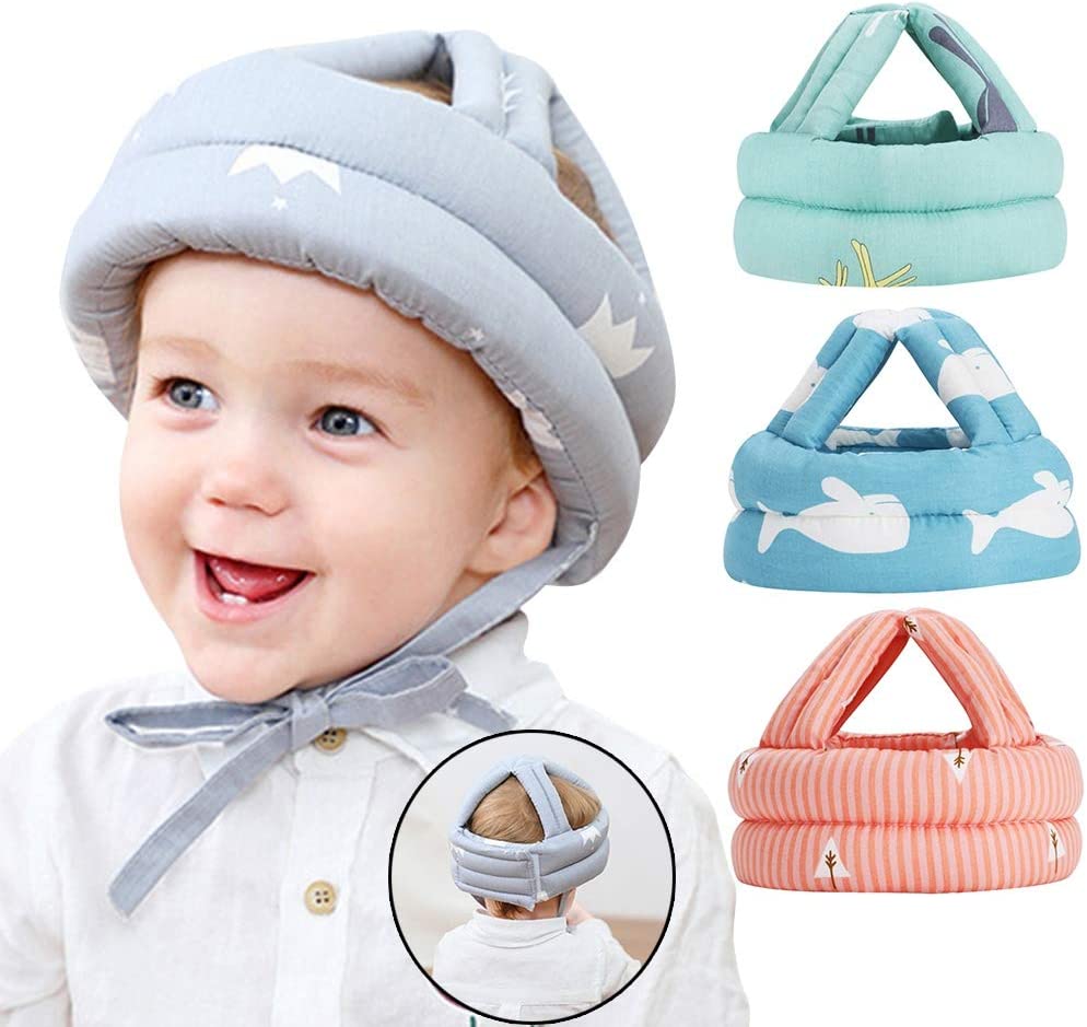 (50 Pcs) Baby Head Protector Crawling - Baby Safety Helmet & Walking Helmet (Random Color/Design)
