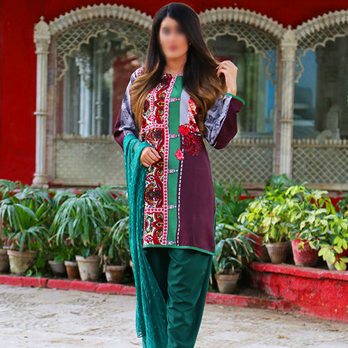 Exclusive Women Single Unstitched Suit (V2-006)