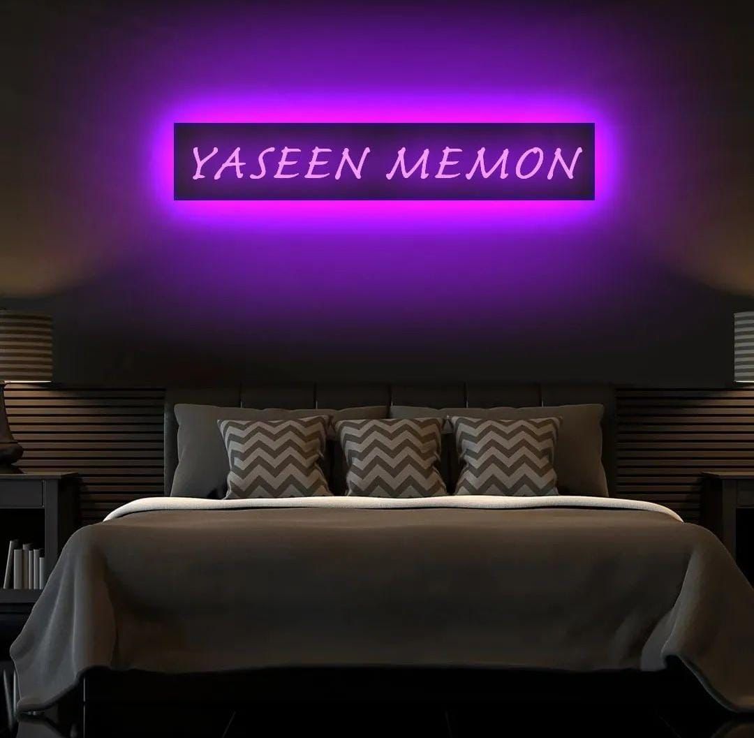 Customize led name MDF Wood material